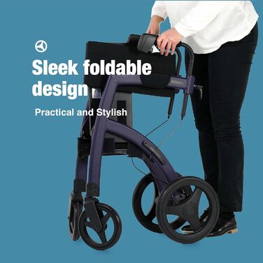 В 1 Rollator Walker Wheelchair Combo - Складне транспортне крісло - Rollator Wheelchair Combo - сучасний дизайн і максимальна підтримка (звичайна) звичайна Pebble White, 2.1 Pebble White - 2