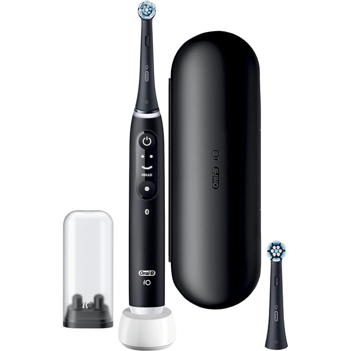 Електрична зубна щітка Oral-B iO 6N, чорна, Bluetooth, 2 щітки, 1 дорожній кейс