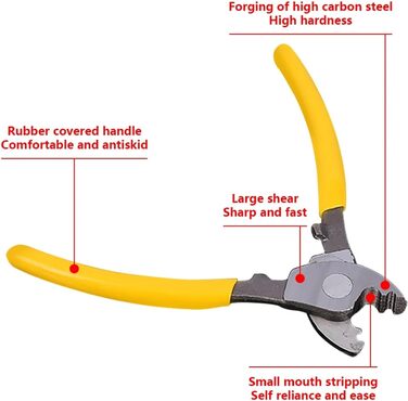 Болторіз 2 шт. 6-дюймовий кабельний різак Ручний інструмент Електричний дріт для очищення домашнього нековзної ручки плоскогубці ланцюговий різак