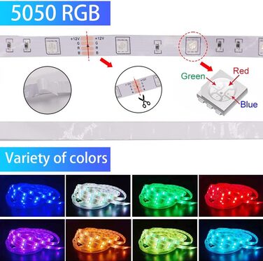 Світлодіодна стрічка Wisada WIFI, 30M 12V RGB 5050 Smart LED Light Strip Самоклеючі світлодіодні струнні ліхтарі зі зміною кольору з дистанційним керуванням і синхронізацією музики APP Підсвічування для дому та телевізора Підсвічування Rgb 30м