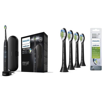 Електрична зубна щітка Philips Sonicare Protective Clean 4500 з технологією Sonic Technology HX6830/53 & Optimal White - щітки 4 шт. и в т.ч. Оптимальні білі щітки 4 упаковки