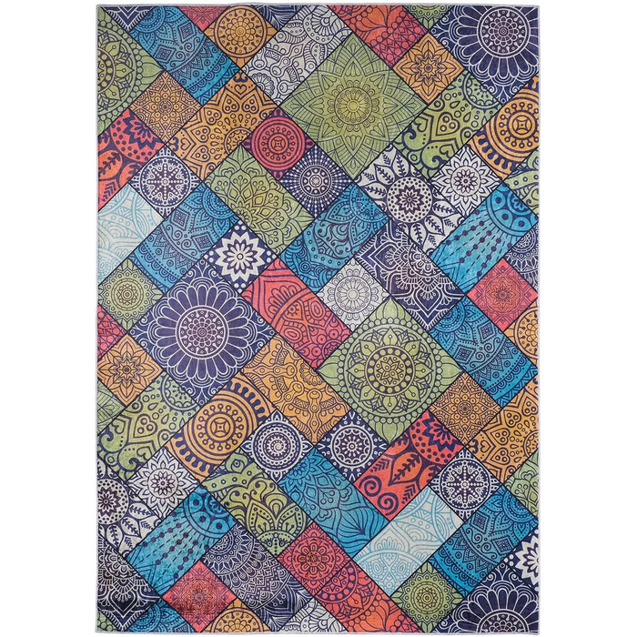 Килимок для кухні Pasha Home 80x150 см Bohemia colorful/Кухонна доріжка, яку можна прати при 30C/Кухонна доріжка не ковзає і легко чиститься/Килимок для кухні, передпокою, спальні або вітальні 80x150 Bohemia