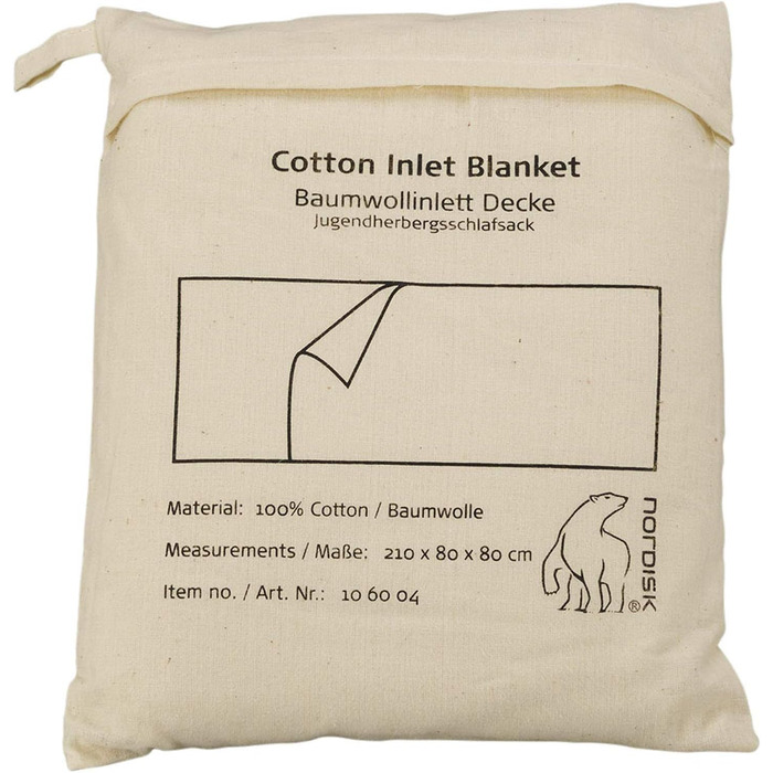 Вкладиш для спального мішка у формі ковдри Cotton liner, Бежева ковдра