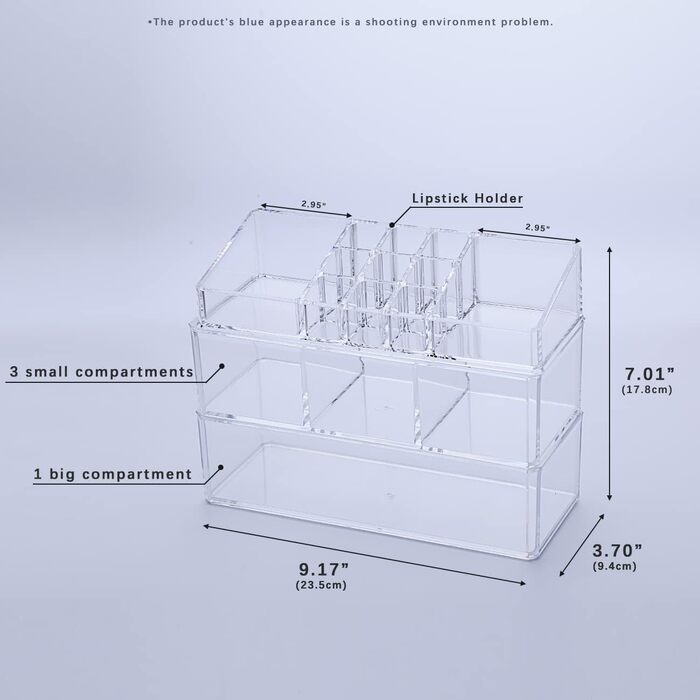 Набір органайзерів ROWNYEON з 3 предметів, штабельований органайзер для макіяжу, зберігання косметичної косметики, акрилова система організації ящиків з 15 відділеннями для губної помади, лаки для нігтів, аксесуари типу 5