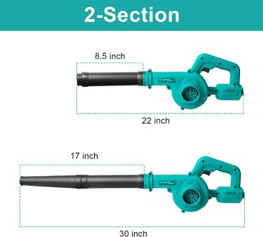 Акумуляторна повітродувка для листя, сумісна з акумуляторами Makita 18V для прибирання ПК, прибирання снігу та повітродувки для листя