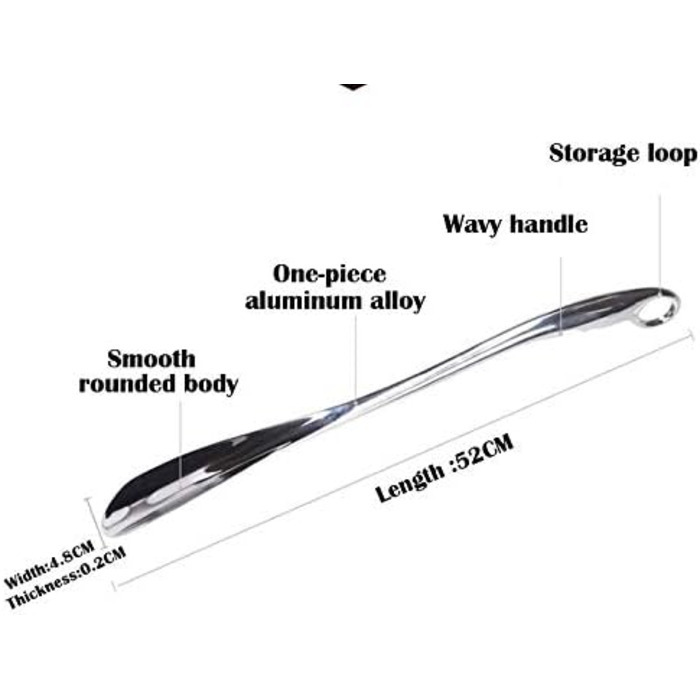 Для взуття - 20-дюймовий ріжок з нержавіючої сталі з петлевою ручкою - Shoehorn Solid Metal - для ніг будь-якого розміру - для чоловіків, жінок, дітей, літніх людей, золото
