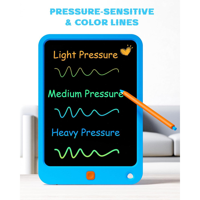 Дитячі іграшки для 3 4 5 6 7 років Хлопчики Дівчатка Подарунки, 10-дюймовий РК-планшет для малювання малюка Дошка для малювання, день народження освітня, блокнот для письма для дитини синій помаранчевий