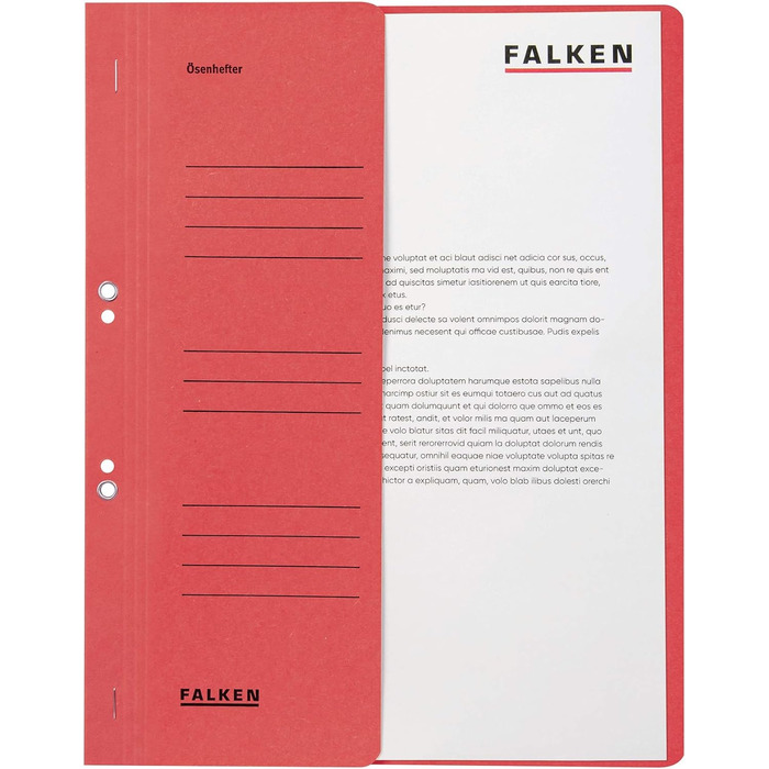 Оригінальний степлер Falken 50 Pack. Зроблено в Німеччині. Виготовлений з переробленого картону з половиною передньої обкладинки та комерційною строчкою для папки DIN A4 степлер Blue Angel (червоний)