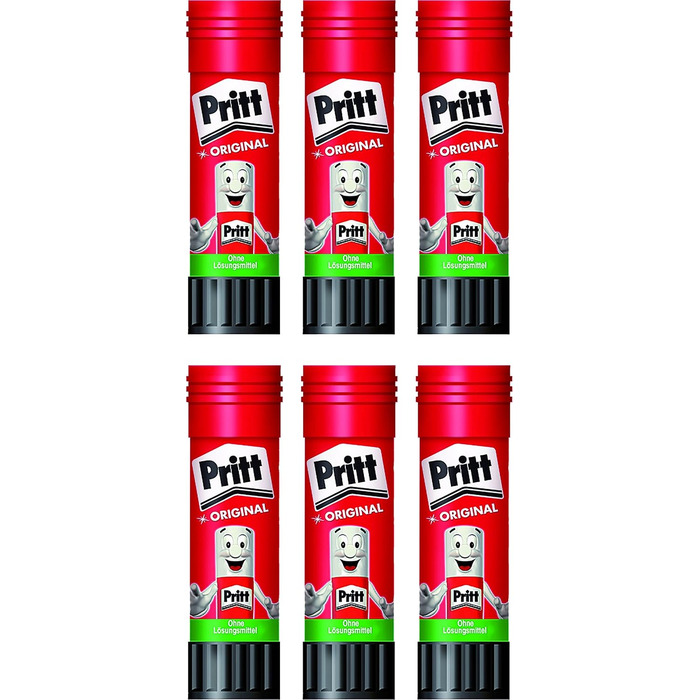 Клей-олівець Pritt, прозорий, що миється, знімний, без розчинників, 43 г (6 шт. )