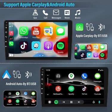 Автомобільна стереосистема Android 13 для Opel Vivaro B/Renault Trafic/Fiat Talento/Nissan NV300 з Carplay та Android Auto, 9-дюймовий приймач із сенсорним екраном, радіоприймач із BT WiFi GPS FM/RDS Hi-FI SWC камера заднього виду, 2 DIN