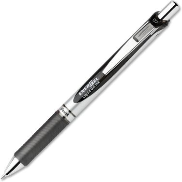 Висувна рідка гелева ручка Pentel EnerGel Deluxe RTX, металевий наконечник 0,7 мм, чорний набір з 5 шт. (BL77-A ) від Pentel