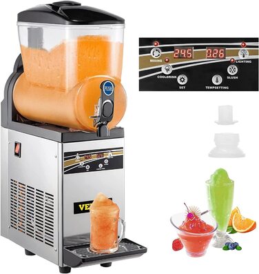 Комерційна машина для морозива Slush, машина для морозива Slush об'ємом 1 x 15 л 500 Вт 220 В машина для морозива Slush, машина для сльоти зі знімним лотком і цифровою смарт-панеллю, комерційна машина для морозива Slush