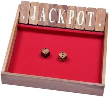 ЛОГОГРАФ Джекпот розміром XL - Shut The Box - гра в кості - настільна гра - дерев'яна ігрова коробка