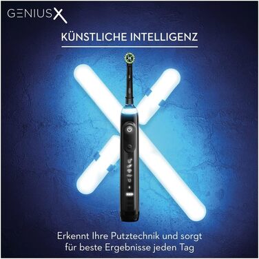 Електрична зубна щітка Oral-B Genius X, 6 режимів чищення зубів для догляду за зубами, додаток зі штучним інтелектом і Bluetooth, подарунок чоловіку/жінці, дизайн коричневого, чорного