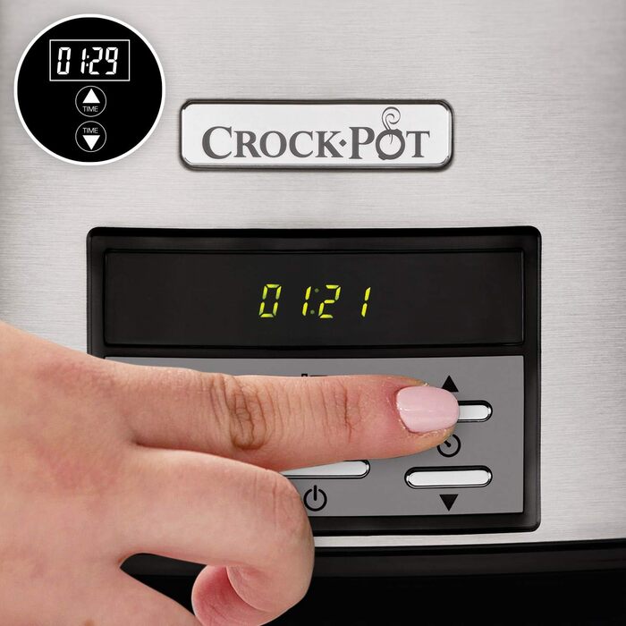 Цифрова мультиварка Crock-Pot Регульований час приготування 7,5 літрів (10 осіб) нержавіюча сталь CSC063 шт. 7,5 літрів нержавіюча сталь