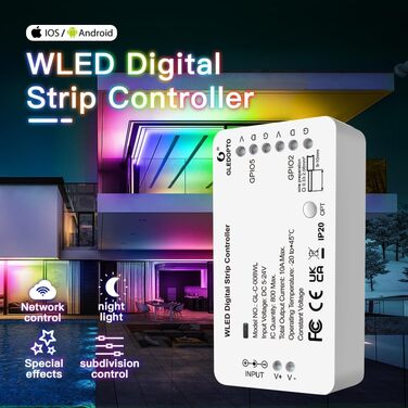 Контролер цифрової стрічки GLEDOPTO WLED WIFI DC5-24V Підтримка WS2812 2811 SK6812 та інші RGB RGBW стрічки 800 мікросхем можна зробити своїми руками