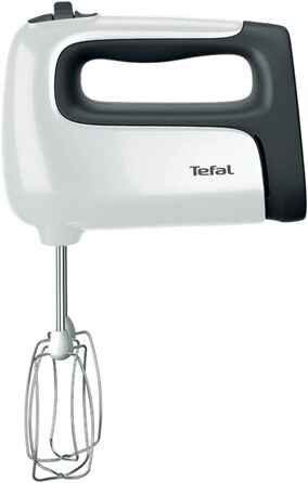 Ручний міксер Tefal HT4611 Prep'Mix 500 Вт 5 Кнопка ковзання швидкостей турбо З аксесуарами 2 вінчики/2 гачки для тіста/блендер/мірна чашка Білий/Чорний