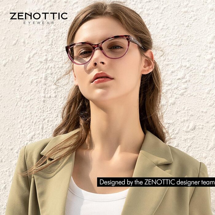 Окуляри для читання ZENOTTIC 4 пари якісних жіночих модних окулярів для читання, підходять для роботи/читання/вулиці/вечірки рожево-сіро-коричнево-сині 2,75x