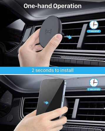 Автомобільний тримач для мобільного телефону YOSH Mag-Safe для iPhone серії 15/14/13/12 та чохли Magsafe, тримач для мобільного телефону Автомобільна магнітна вентиляція, автомобільний магнітний тримач для мобільного телефону без додаткових металевих плас