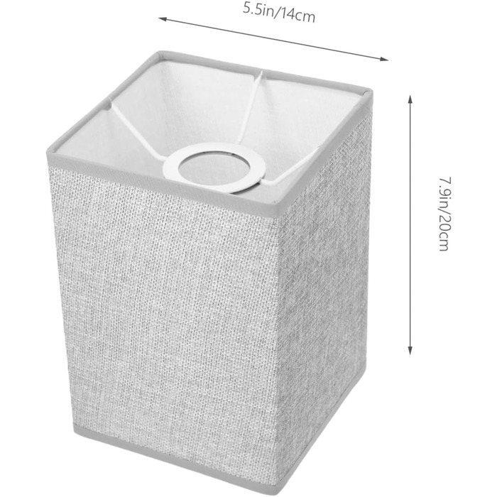 Настільні абажури Warmhm Квадратний абажур для настільної лампи Торшер Лляний тканинний абажур Затискач світлового покриття Заміна абажура - Сірий Простий абажур