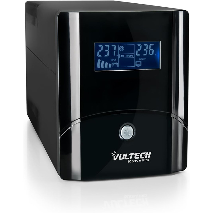 ДБЖ Vultech 1000 ВА Pure Line Interactive з чистою синусоїдою та РК-дисплеєм (серія Pro, 1050 ВА 560 Вт)