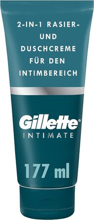 Бритва для інтимної гігієни Gillette з 2 лезами та набір для гоління для інтимного догляду для чоловіків (177 мл) Комплект з набором для гоління