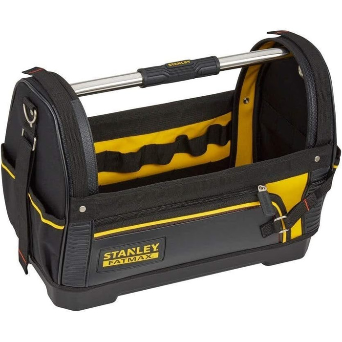 Тримач для інструментів Stanley FatMax (сумка для інструментів 48 см x 25 см x 33 см, нейлон 600 деньє, водонепроникна пластикова основа, ергономічна гумова ручка, рама сталева посилена, регульований плечовий ремінь) 1 Чорний