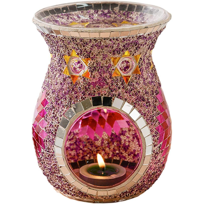 Тримач для чайної лампи haohaiyo Aroma Lamp, керамічна ароматична лампа Ароматична лампа, вітражна ароматерапевтична лампа в турецькому стилі кав'ярня бар головний стіл прикраса