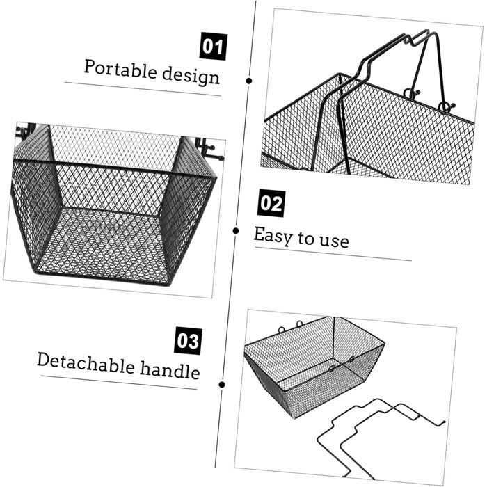 Металевий кошик для покупок Кошик для зберігання Органайзер Кошик для зберігання продуктів Металева дротяна підставка для фруктів Металева підставка для фруктів Страва Закусочна праска Невеликий кошик 29,8X212,8 см Чорний, 1 шт.