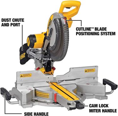 Панельна пила DEWALT (1675 Вт, ріжуча здатність до 110 x 303 мм, точність різу до міліметра завдяки світлодіодній індикації лінії різу) DWS780