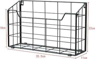 Великий тримач для журналів Univivi Стінка, Тримач для газет Настінний металевий для поштового листа формату А4, Тримач для брошури Стіна та стіл у кухні Вітальня Офіс Ванна кімната, Стійка для журналів Стіна чорна -3 упаковки