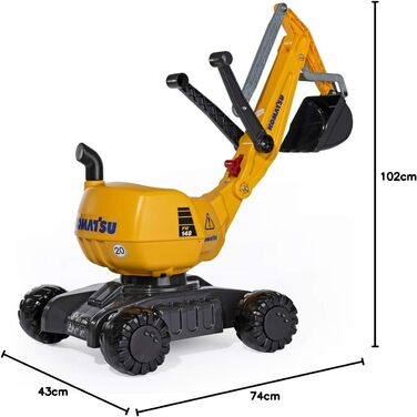 Іграшка на колесах Komatsu rollyDigger (пісочна іграшка, колір сірий/жовтий, для дітей від 3-8 років, автоматичне блокування) 421169