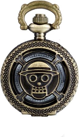 Ювелірні виробиWe Pocket Watch Чоловічий жіночий вінтаж ретро-аналоговий кварцовий годинник-ланцюжок Годинник Наплічний годинник з намистом Ланцюжок Кишеньковий годинник Бронзовий унісекс Подарунок Бронза-одна штука Аніме 3