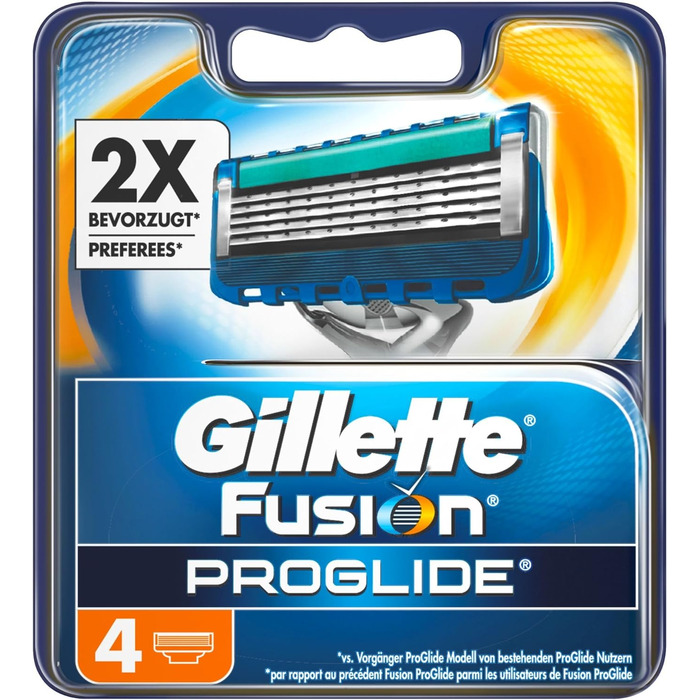 Леза для бритви Gillette Fusion ProGlide, 4 шт. и 4 шт. и (1 упаковка) видання 2015 року