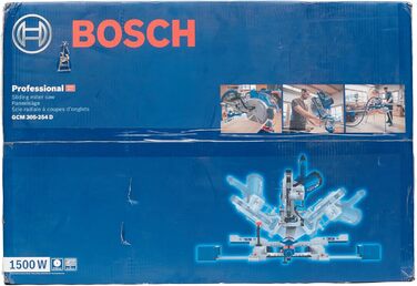 Професійна торцювальна пила Bosch GCM 305-254 D (прорізи до 90 x 305 мм, у комплекті 1 пиляльне полотно, 2 тримачі для заготовки, мішок для пилу, струбцина)