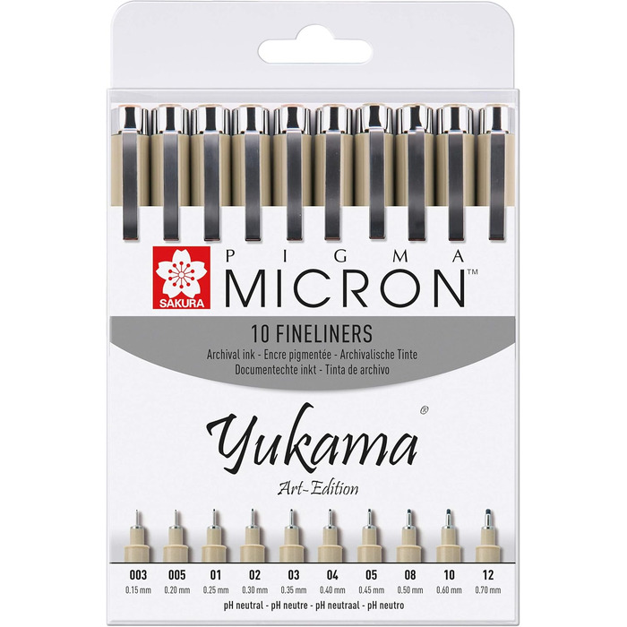 Всі 10 Pigma Micron Fineliner No 003-12, чорні