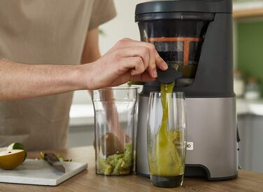 Соковижималка Kenwood PureJuice Pro JMP85.00SI, повільна соковижималка для домашніх соків, XXL завантажувальний отвір для цілих фруктів, з низькою швидкістю для збереження важливих вітамінів, 230 Вт, Срібло