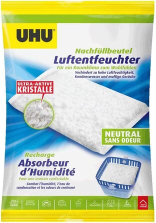 Мішок для заправки осушувача UHU 3 шт. 450 г в комплекті запобігає появі вологи та затхлих запахів