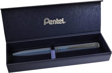 Гелевий скейтборд Pentel Enstuff BL2507, наконечник 0,7 мм, металевий синій матовий і чорний атрибут, у подарунковій коробці