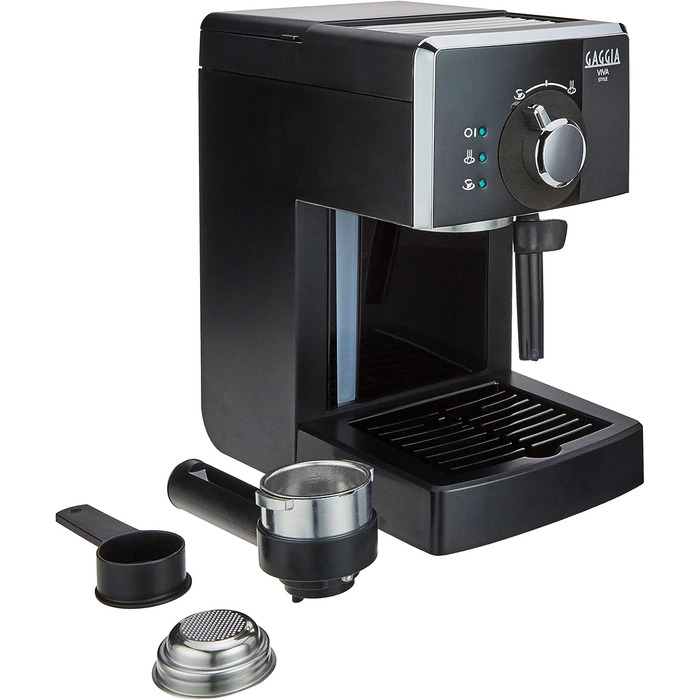 Ручна еспресо-машина Gaggia RI8433/11 Viva Style, для меленої кави та стручків, 15 бар, 1 л, 1025 Вт, кавоварка Black Style