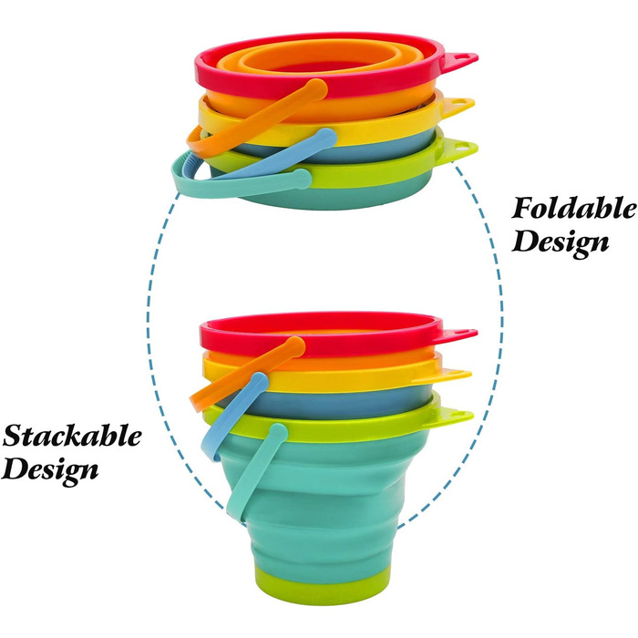 Складне відро, відро для піску та совок для піску, набір для дітей, складне відро, багатоцільове відро, для пляжу, туристичне спорядження, глечик для води та їжі, миски для собак - 2,5 л 2