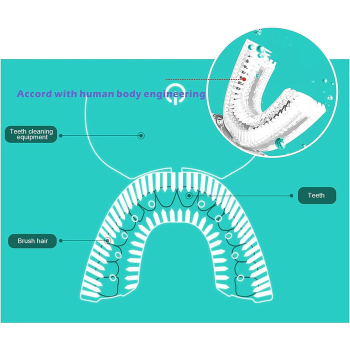 Розумна U-подібна зубна щітка Відбілююча електрична ультразвукова зубна щітка для дорослих (біла)