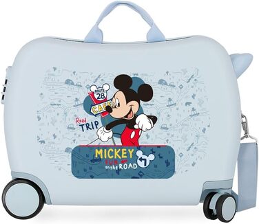 Дитяча валіза Disney Mickey Road Trip Blue 50 x 39 x 20 см жорсткий ABS бічний кодовий замок 34 л 1,8 кг 4 колеса ручна поклажа Maleta Infantil