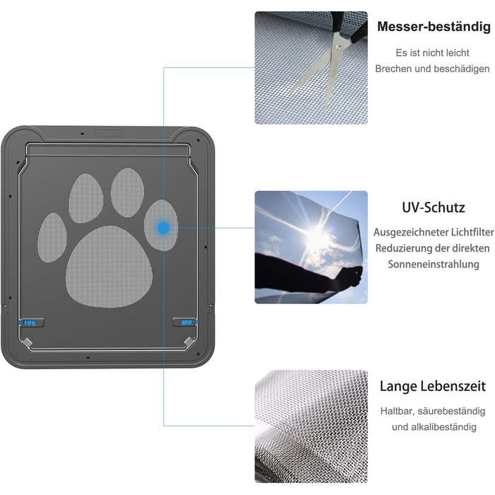 Для дверей Fly Screen Cat Flap Fly Screen з магнітним замком Легке встановлення Двері для собак для котів/собак (29 см * 24 см) (Внутрішній розмір (36 см * 31 см))