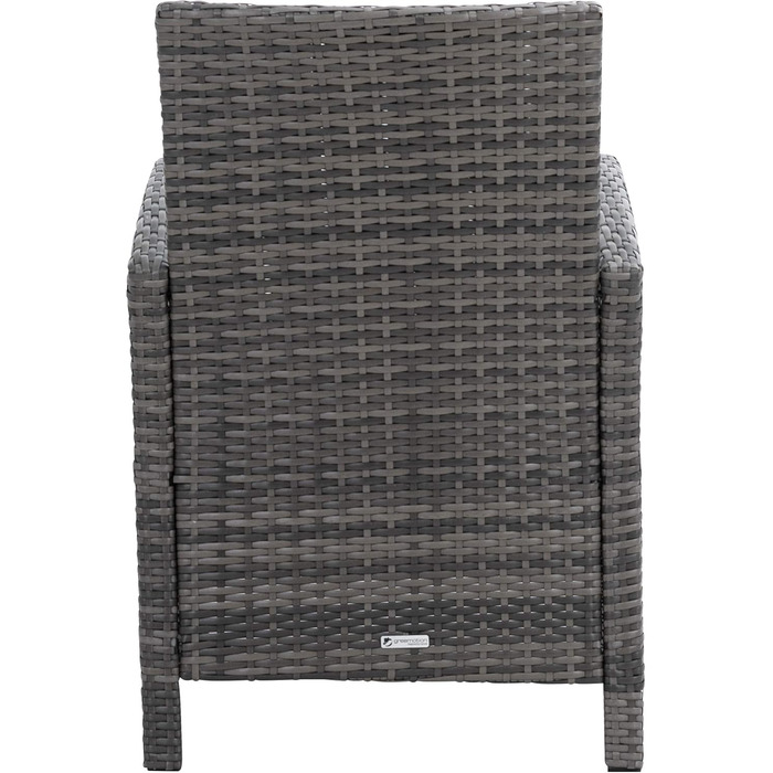 Крісло greemotion Poly Rattan Ticino, Садове крісло з подушками, 65 x 90 x 59 см, Сірий