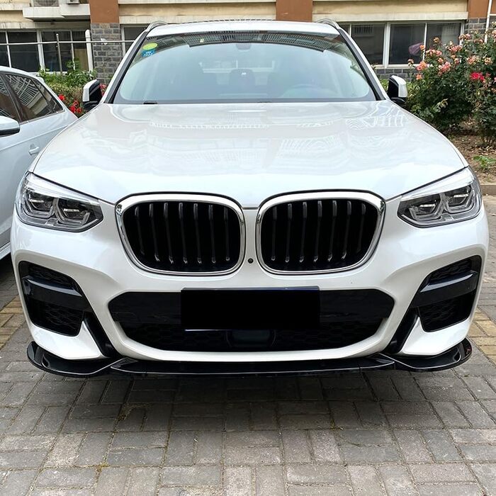 Передній спойлер передньої губи автомобіля для BMW X3 X4 G01 G02 M Pack 2018-2021, Протектор переднього губного спойлера Автомобільний стиль Насадки на кузов, A/Чорний звичайний A/Чорний