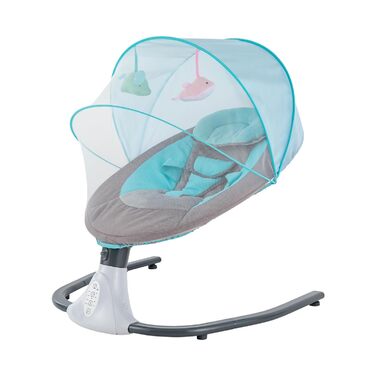 Електричні дитячі гойдалки Baby Bouncer з 4 амплітудами вібрації Функція синхронізації MP3-плеєр Дитяче крісло-гойдалка для немовлят віком від 1 до 12 місяців (синій)