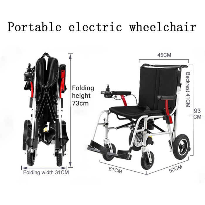 Складаний електричний інвалідний візок, портативний самокат з двомоторним двигуном потужністю 400 Вт, знімні педалі, підходить для транспортування та виходу на вулицю