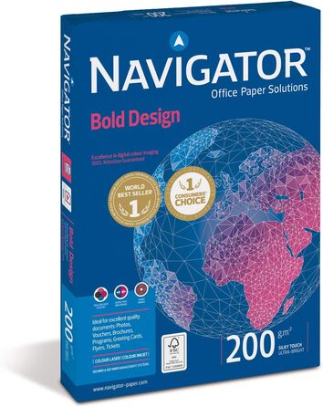 Багатоцільовий папір Navigator Bold Design, А4, 200 г, 1050 аркушів 7 пакетів