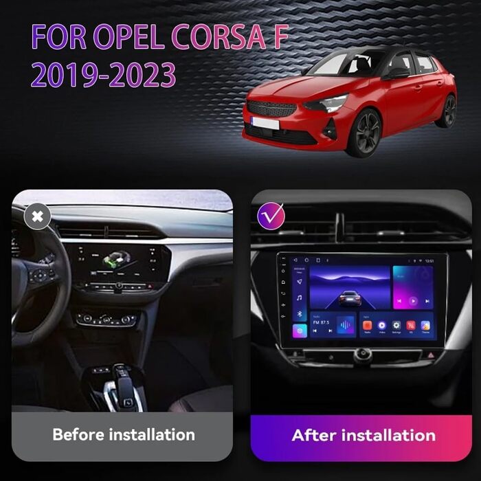 Автомобільна стереосистема FONALO Bluetooth-автомагнітола з DAB Navi Android для Opel Corsa F 2019-2023v Автомобільний мультимедійний програвач Plug and Play із сенсорним екраном 1080P HD DAB/GPS (колір TS18 232G)